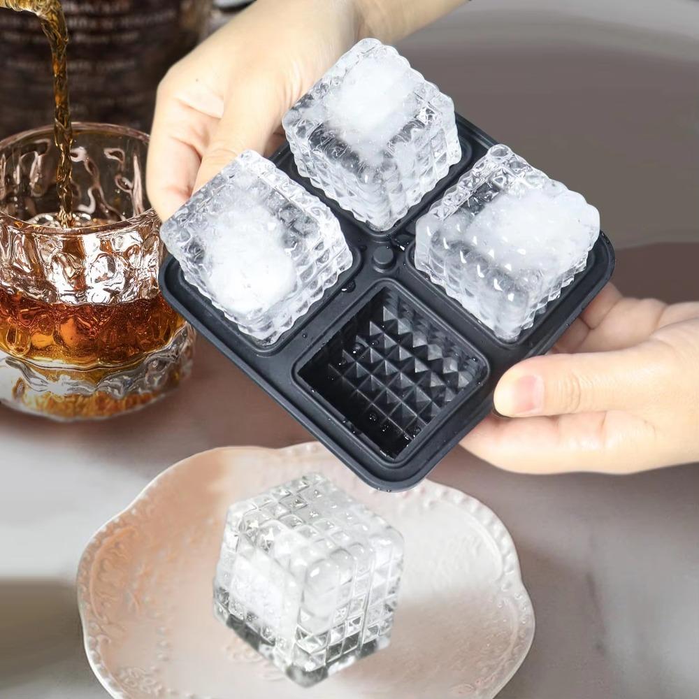 Reusable Square Ice Cube Mold Silicone Ice Ball Mold Multifunctional Whiskey Ice Cube Tray  Pudding