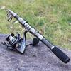 Fishing Rod Reel Combos with Carbon Telescopic Spinning Rod and 13+1BB Spinning Reel Rod Set