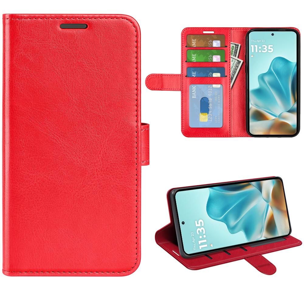 

Для Motorola Edge 60 5G/60 Fusion 5G Чохол Текстура Crazy Horse Підставка Шкіряна Обкладинка для Телефону Red