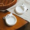 Hand Pinched Ceramic Bear Sauce Dish, Japanese Underglaze Color, Soy Sauce Vinegar Dipping Plate for Sushi