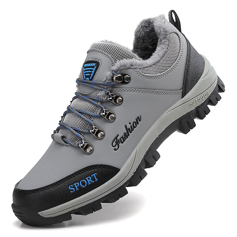 Autumn / Winter Plus Velvet Warming Large Size Men's Sports Shoes Non -slip Wear -resistant Outdoor Men's Mountaineering Boots