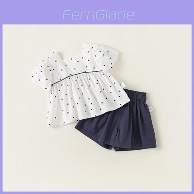 Childrens Summer Cotton Bowknot Two Piece Set For Girls With Soft Fabric For Ages 3 To 8