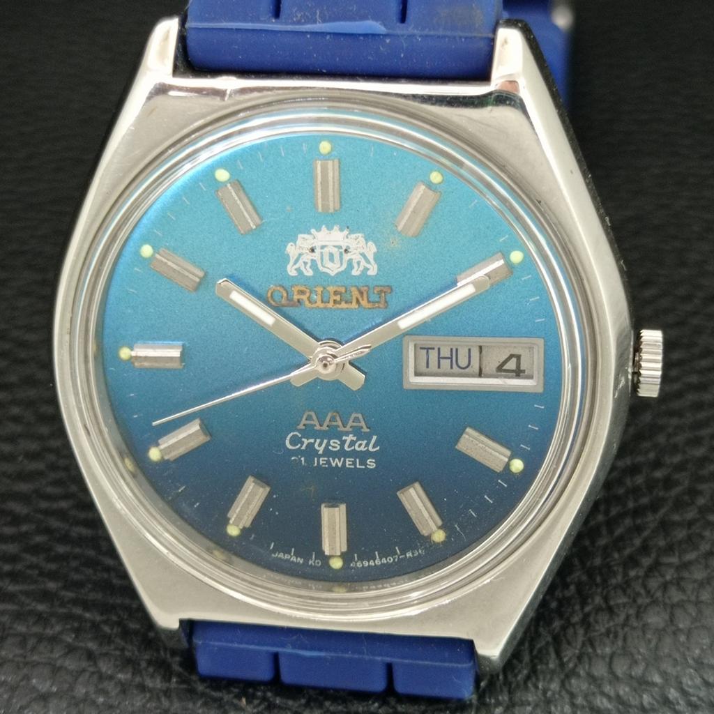VINTAGE ORIENT AAA CRYSTAL AUTOMATIC JAPAN MENS ORIGINAL DIAL WATCH A707758-1