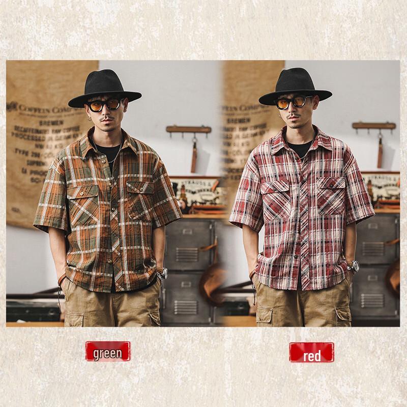 Men's Retro Plaid Short Sleeve Casual Shirt