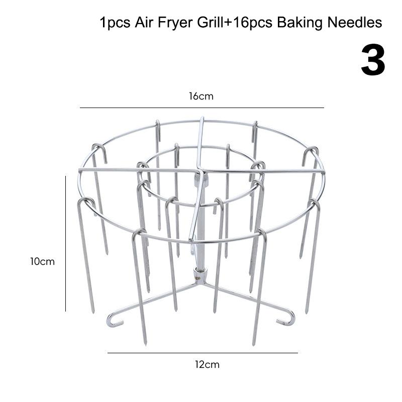 

Фритюрница Нержавеющая сталь Вертикальная решетка для гриля Съемная решетка для нанизывания Вертикальная подставка для шампуров для барбекю 12/16/20/24 Игла для выпечки