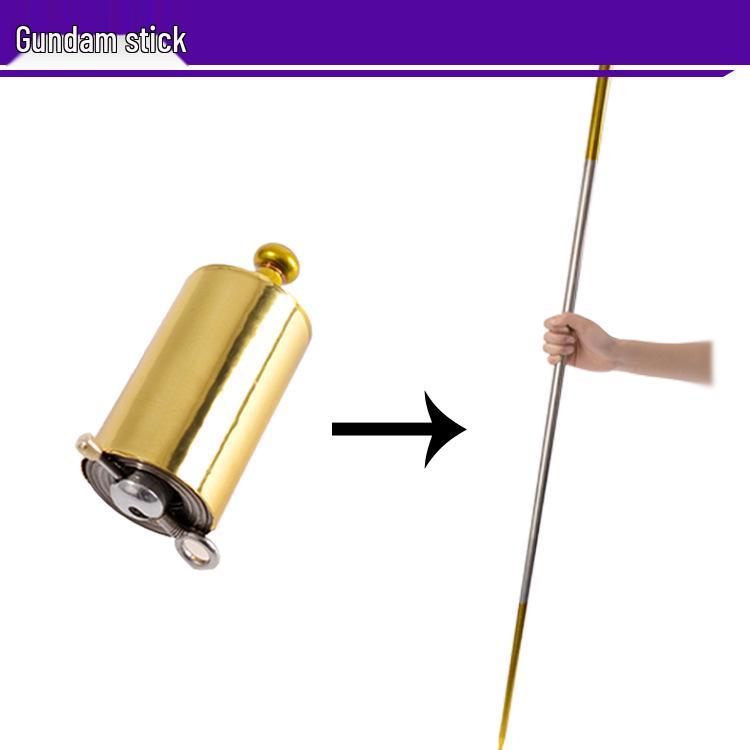 Golden Cudgel Telescopic Magic Wand – Transforming Steel Rod with Ball Stick Props Silver 1.1m