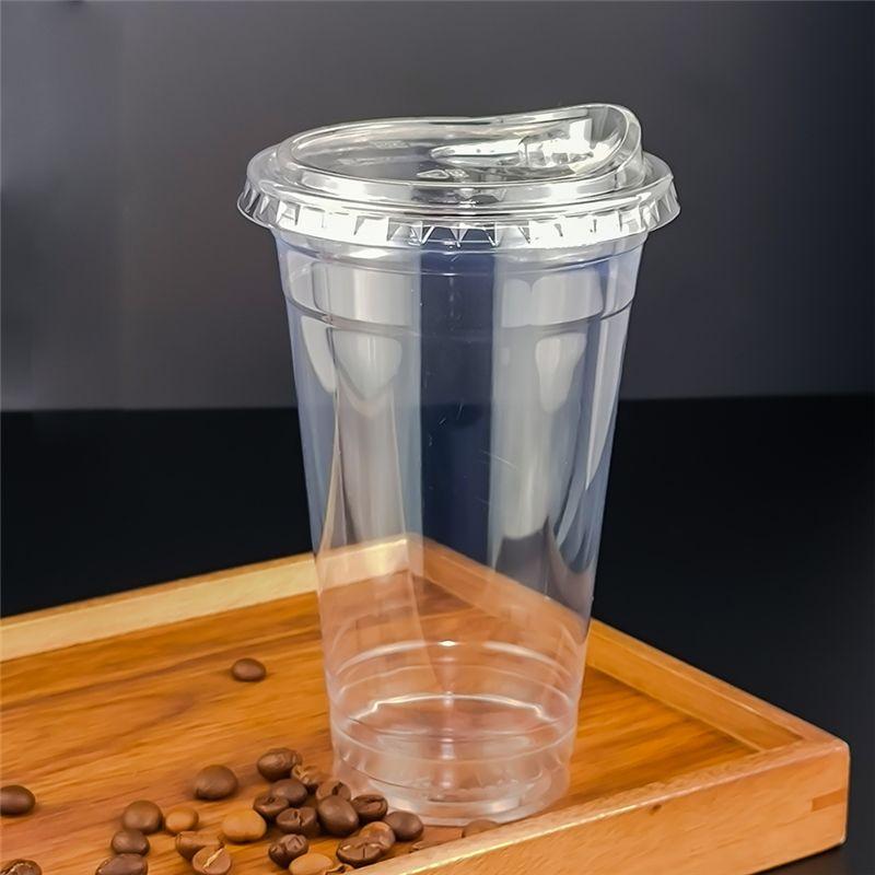 M-Modern-Plastic Cup With Direct Drinking Lid Clear Disposable Cup Tasting