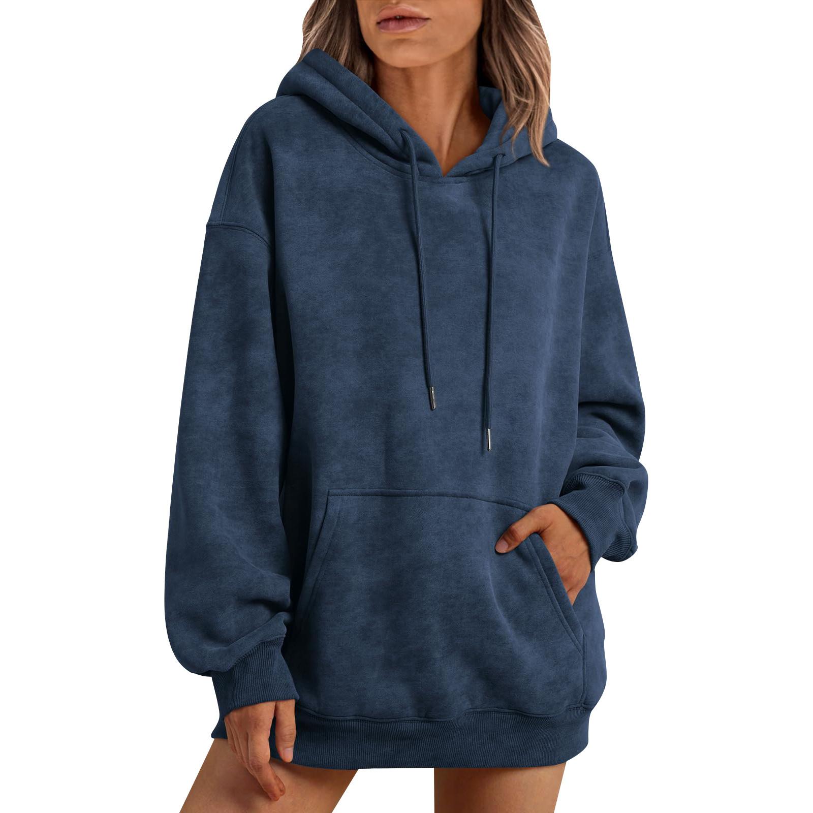 

Женские толстовки с капюшоном на молнии с длинным рукавом, осенние свободные толстовки, куртки с карманами, модная одежда, толстовки с капюшоном для женщин XL