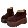2024 Hot Sale Women's Shoes Ankle Women's Boots Platform Warm Snow Boots Women Round Toe Wedges Back Zip Outdoor Ladies Shoes