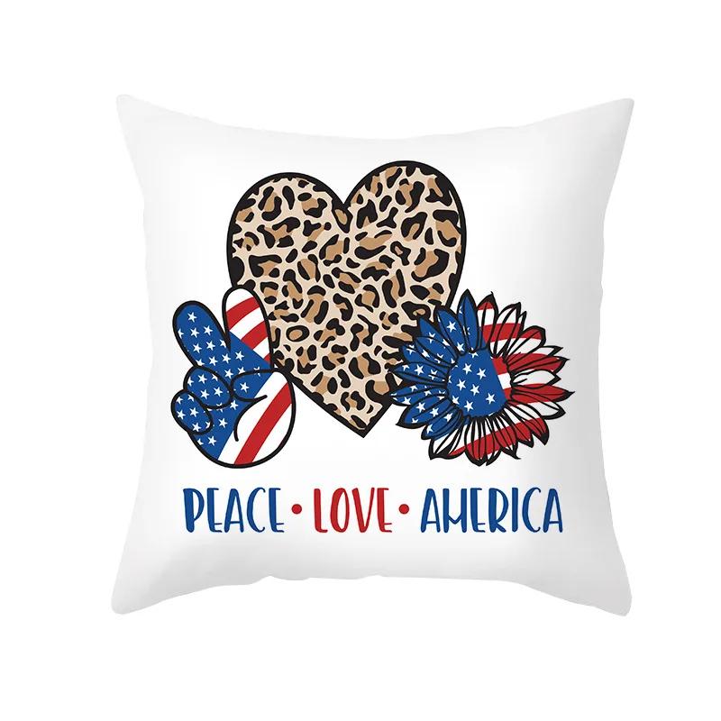 USA July 4th Independence Day Gifts Sofa Decor Throw Pillow Case Home Decorative Cushion Cover Fireworks Printed Pillows Cover