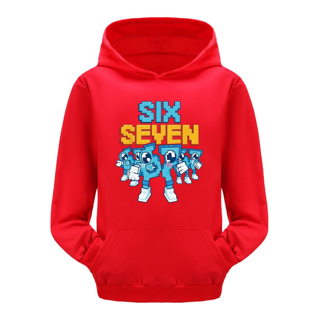 5195 Dětské chlapecké dívčí mikiny s dlouhým rukávem a potiskem Steal a Brainrot 67 Six Seven