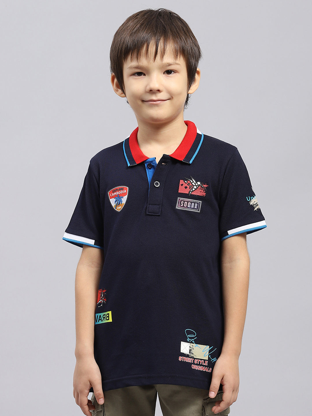 Monte Carlo Boy Regular Fit Navy Blue Tshirt 7-8 Years темно-синий