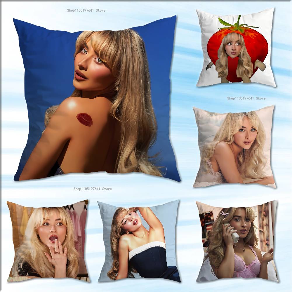 Singer S-Sabrina Carpenters Pillow Case For Sofa Decor Car Office Room Printing Cushion Cover Decorations and Protector
