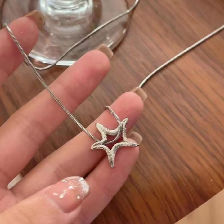Personality Star Necklace Y2k Irregular Pentagrams Pendant Clavicle Chain Unique