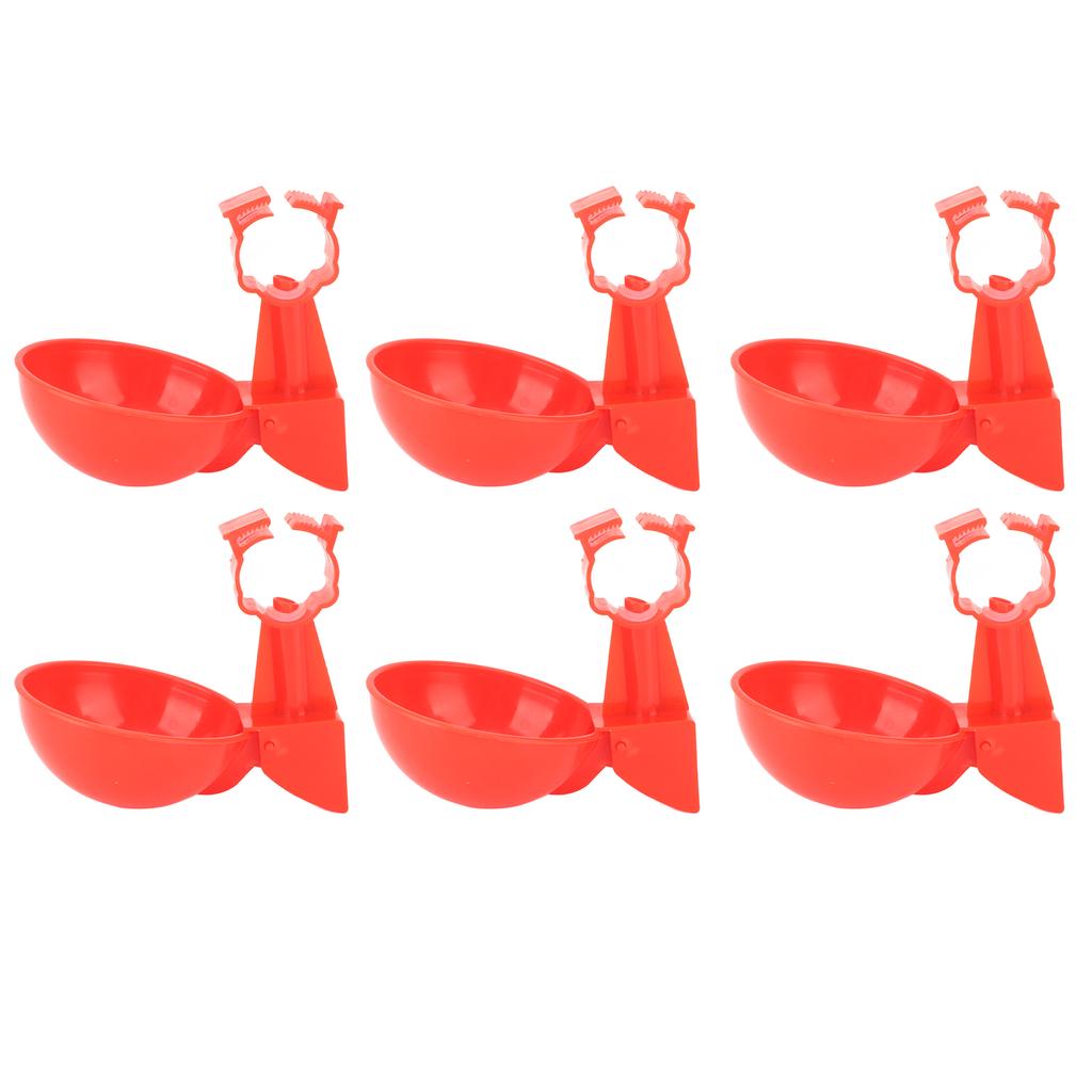 6pcs Chicken Water Cups Automatic Chicken Water Feeder Poultry Waterer Kit Spring Clamp Type for