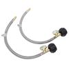2Pcs RV Hose with Gauge 14in Male NPT QCC Type1 Inlet 350 PSIG 15 Inch Stainless Steel Hose for