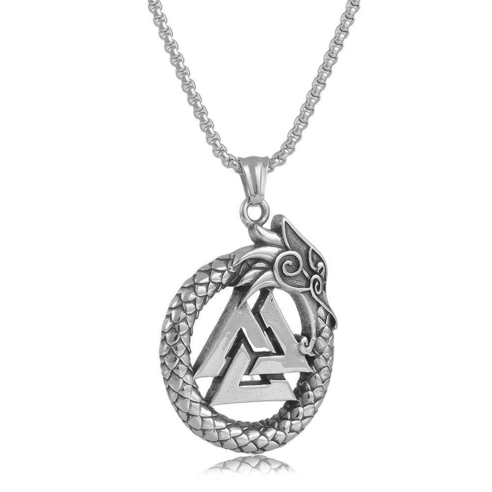 Viking Viking Dragon Rune Pendant Spot Fashion Animal Pendant Men s Trend Pendant Necklace 2026 60CM