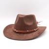 Tibetaanse hoed dames casual zonneklep cowboyhoed Tibetaanse hoge hoed heren suède grote maat jazzhoed grootgerande vilten hoed