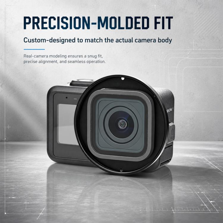 PULUZ 58mm UV Lens Filter Adapter Ring for GoPro MISSION 1 / 1 PRO, with Lens Cover (Black)