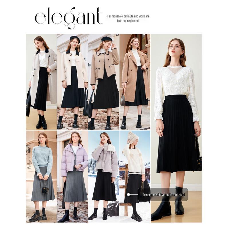 Betu Women's Pleated A-line Knit Skirt