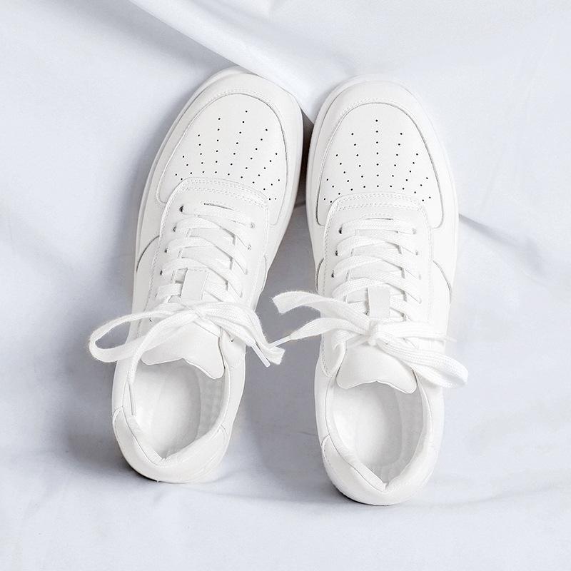 

Маленькие белые туфли в гонконгском стиле, мужская мода, студенческие универсальные повседневные туфли на платформе, новинка 2025 года, спортивная обувь 1044-R 44 белый