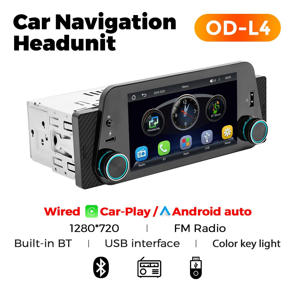 1Din 5inch Touch Screen Car Radio Multimedia Player Carplay Android Auto Display Navigation Mirrorlink  MP5 Rear View Camera