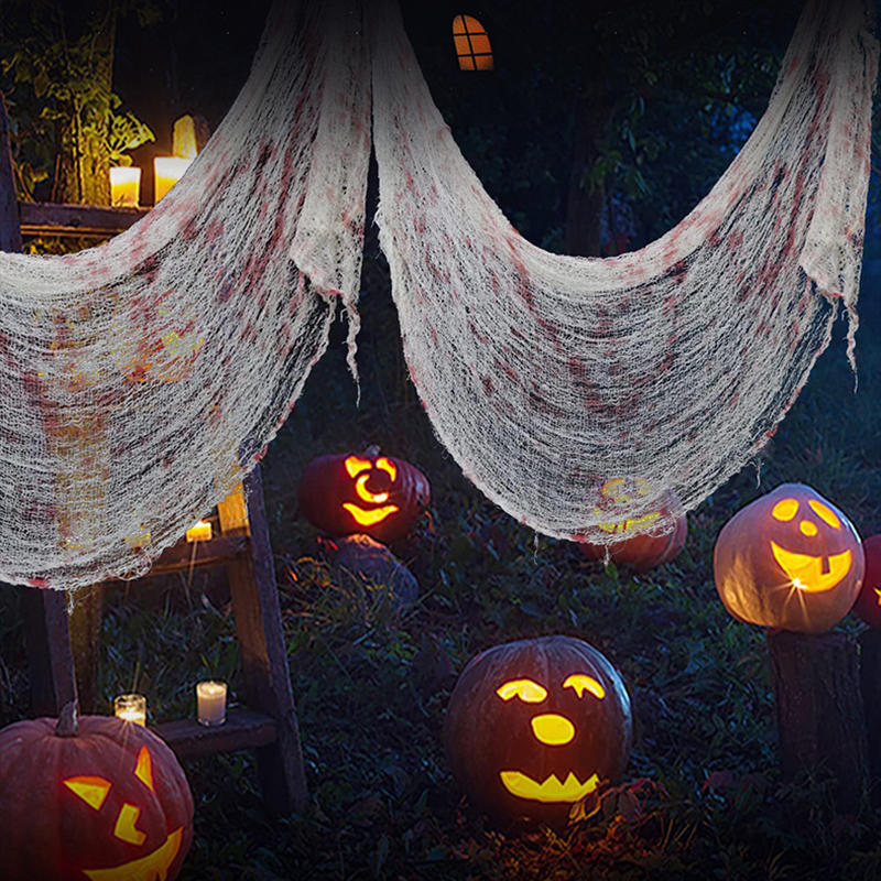 1/3PCS Halloween Black Gauze Horror Haunted Houses Decor Creepy Cloth Party Home Doorway Wall Terror Scene Props