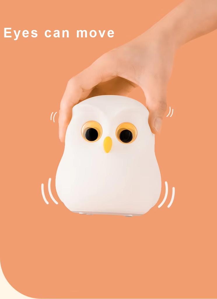 Portable USB Rechargeable Modern LED Night Light Cute Owl Acrylic Design Warm White RGB Sensor Control Touch Mode Changeable