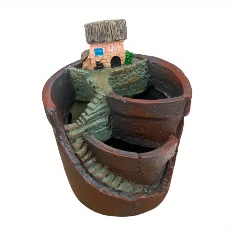 

Мини-фигурка для дома, цветочный горшок из смолы, Небесный город, креативное кашпо для цветочного горшка, травы, кактусов, суккулентов, украшения для дома и сада коричневый