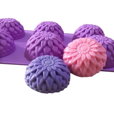 New 3D Chrysanthemums Soap Mold Flowers Silicone Moulds Candle S Sunflower Cake Decoration Tools 6 Grids Resin