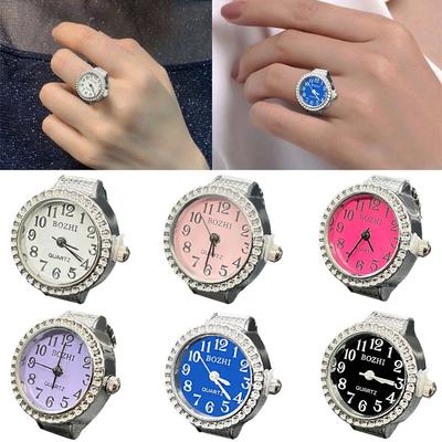 Alloy Ring Watch Retro Elastic Rings Fashion Digital Couple Watch Ring  Men