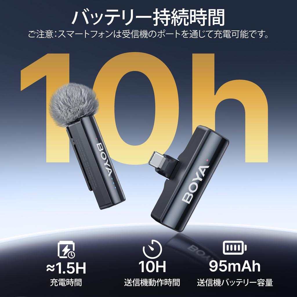 Boya 2 A1 Wireless Microphone Pin Microphone for Android iPhone Camera PC 2-Stage Noise Cancellation 300m Range 48kHz 24bit High-Sensitivity Clip-On