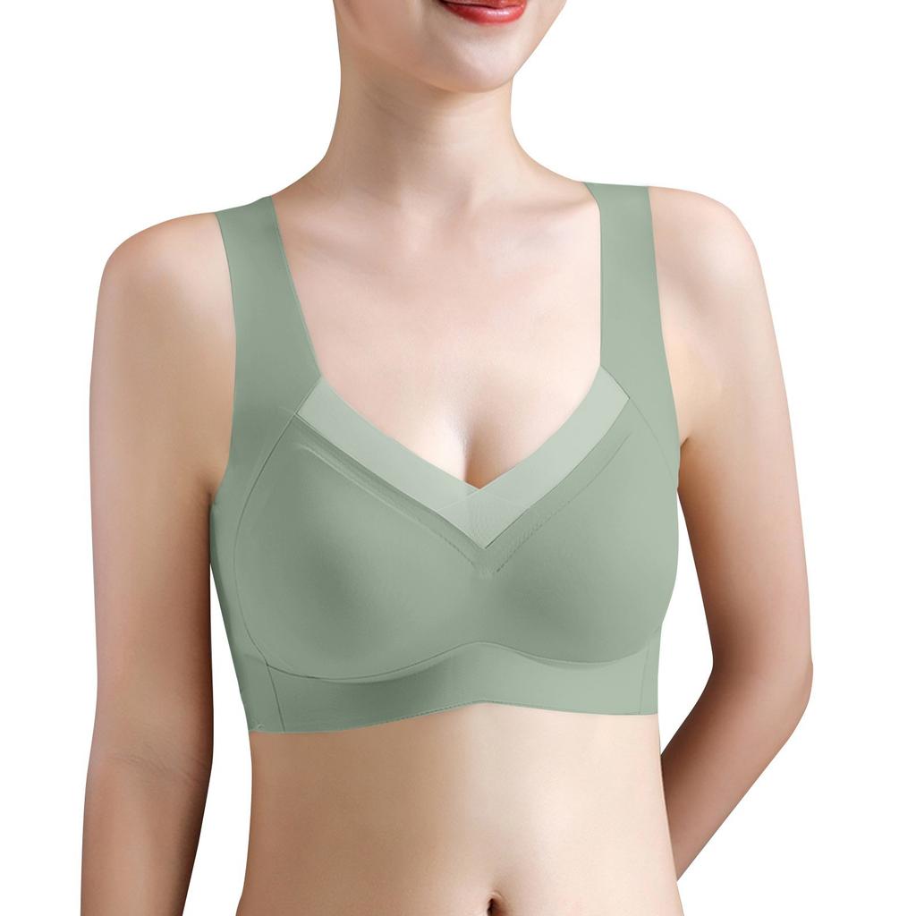 Seamless Underwear Women's Thin Large Size Bra Beautiful Vest  One-piece Fixed Cup Push-up Bra