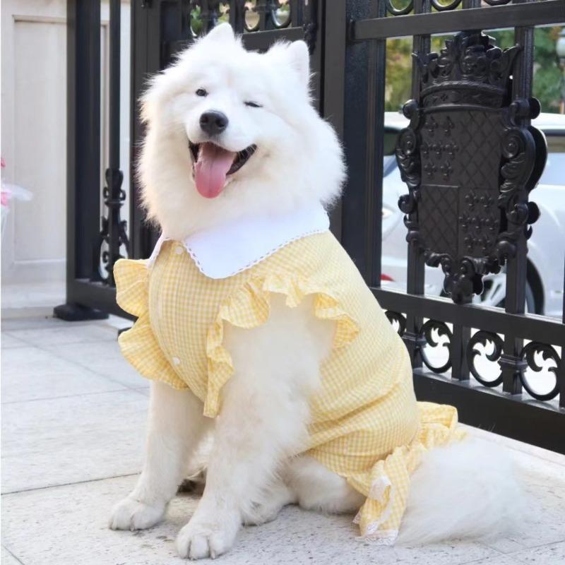 Pet cute big dog clothes princess lace skirt teddy cat dog princess skirt spring summer shirt