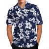 Cardigan con risvolto e bottoni a maniche corte, casual, stile hawaiano, da uomo, estivo