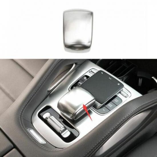 - Central Console Gear Shift Knob Cover For Benz GLE GLS Silver Titanium