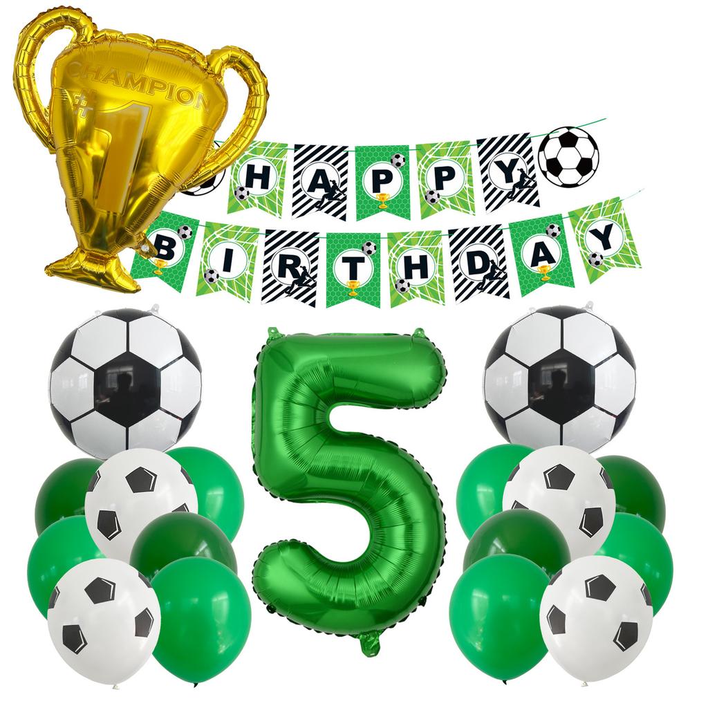 Neue Fußball Trophäe Aluminiumfolienballon Flaggen Set Geburtstagsballon Party Dekoration Sportthema