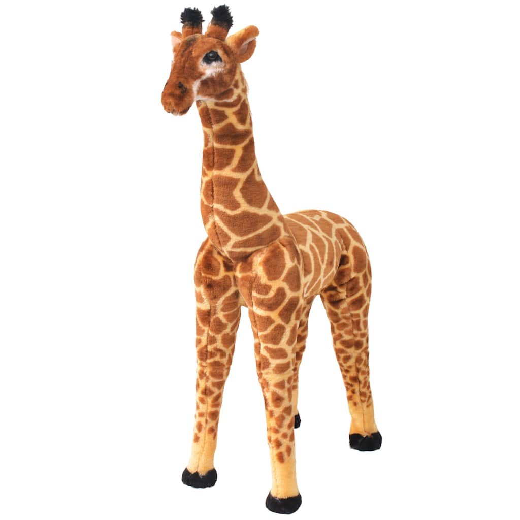 vidaXL Plüschtier Giraffe Stehend Plüsch Braun und Gelb XXL braun