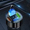 Fast Car Charger 4X Usb Qc 66W For Phone Tablet Led