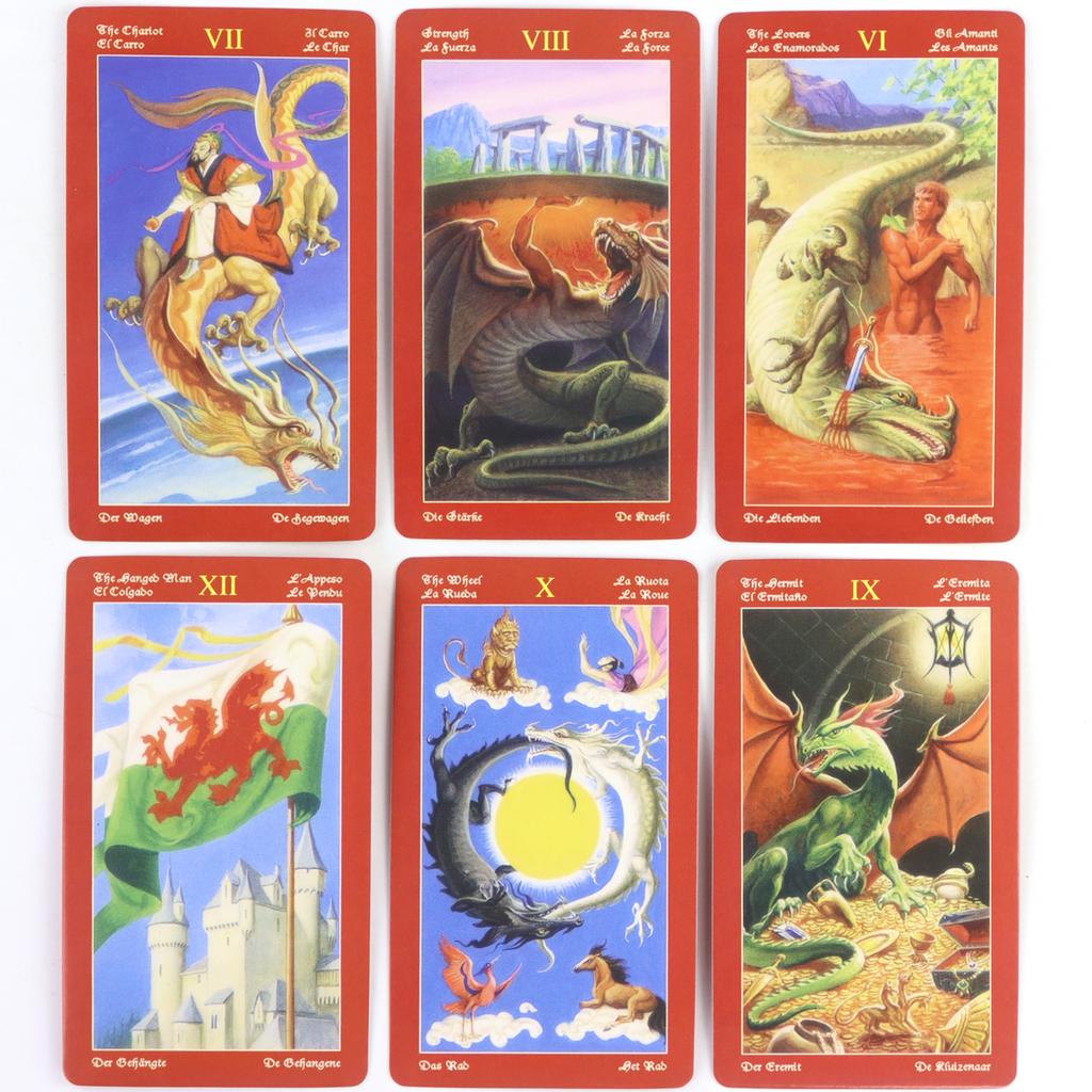 Tarotul Dragonilor 78 Cărți Tarot Vintage Folosește Bine Dragonii în Diferitele Lor Înfățișări 10,3*6cm