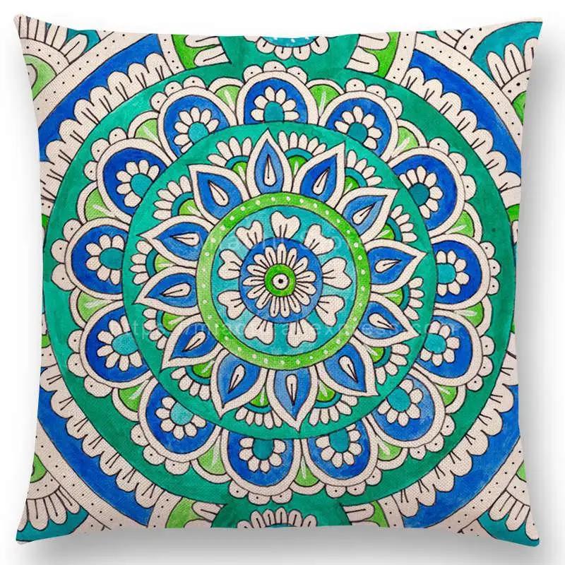 Neuheiten Boho Bunt Sonnenaufgang Regenbogen Diamantblumen Blüte Paisley Blumenmuster Mandalas Drucke Kissenbezug Kissen