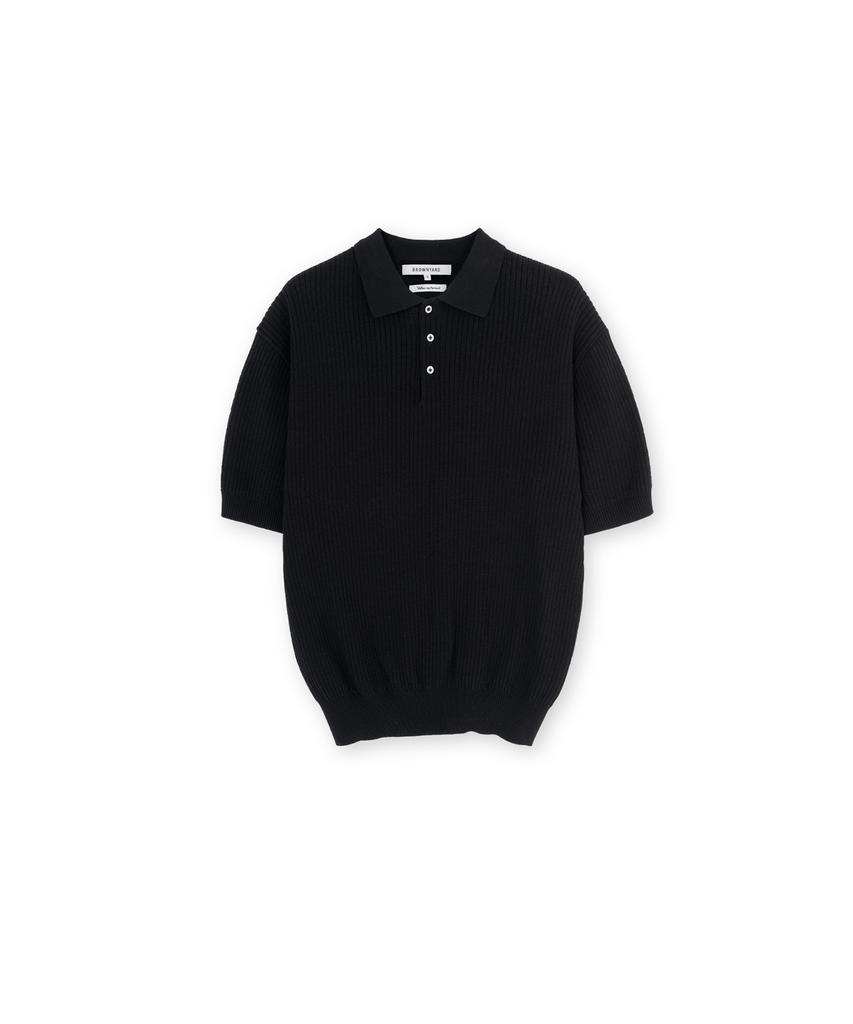 Beulaunyadeu Knit Polo Shirt, Black