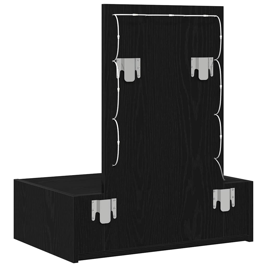 Makeup Table with Storage Black 60 x 40 x 70 cm Particleboard