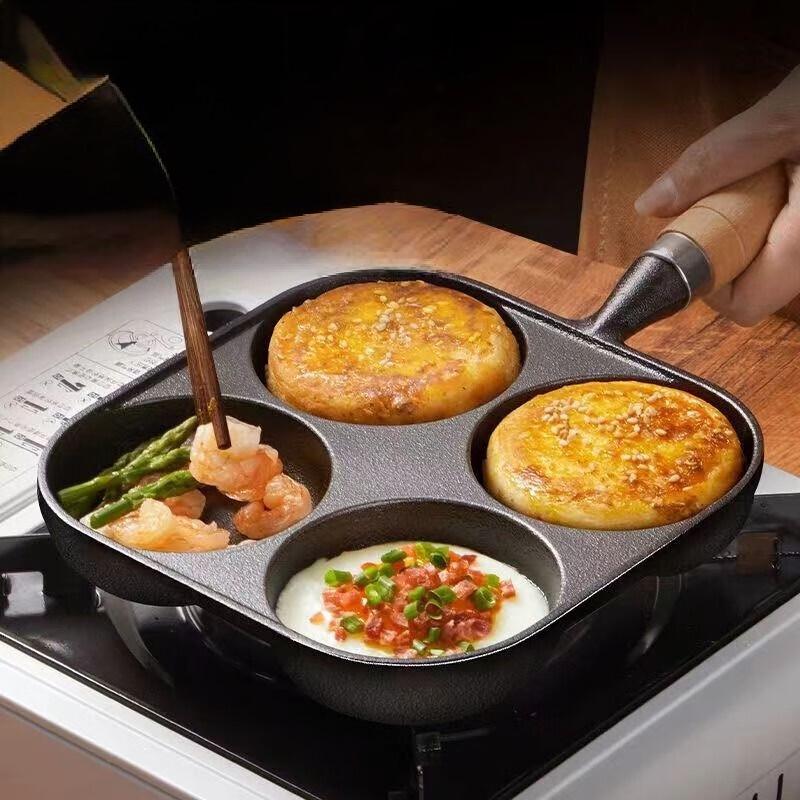 ZISIZ Cast Iron 7-Hole Egg Frying Pan