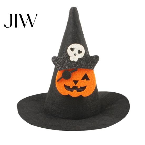 Small Animal Holiday Headwear Pet Halloween Witch Hat, Bows/Pumpkins Decor, Adjustable Felt Store Promotional Accessory Costume Accessory, Lightweight