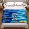 Warrington Wolves Printed Flannel Blanket Custom Name Text Soft Warm Throw For Bedroom Holiday Gift