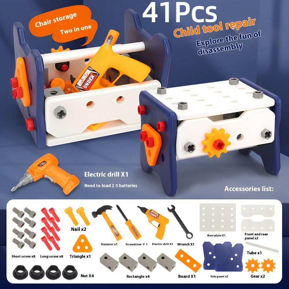 40/56/58Pcs with Screwdrivers Kids Play Repair Tool Set Repair Toolbox  for Boys Girls