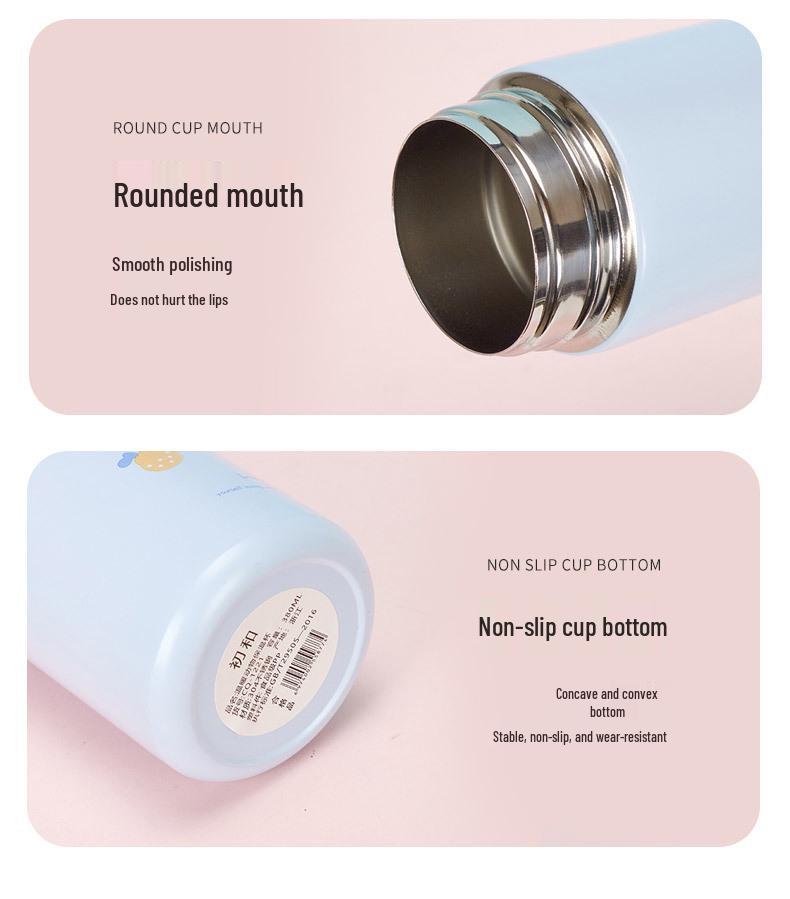 High-Quality 304 Stainless Steel Insulated Children's Cartoon Water Bottle - Mini Pea Cup for Girls