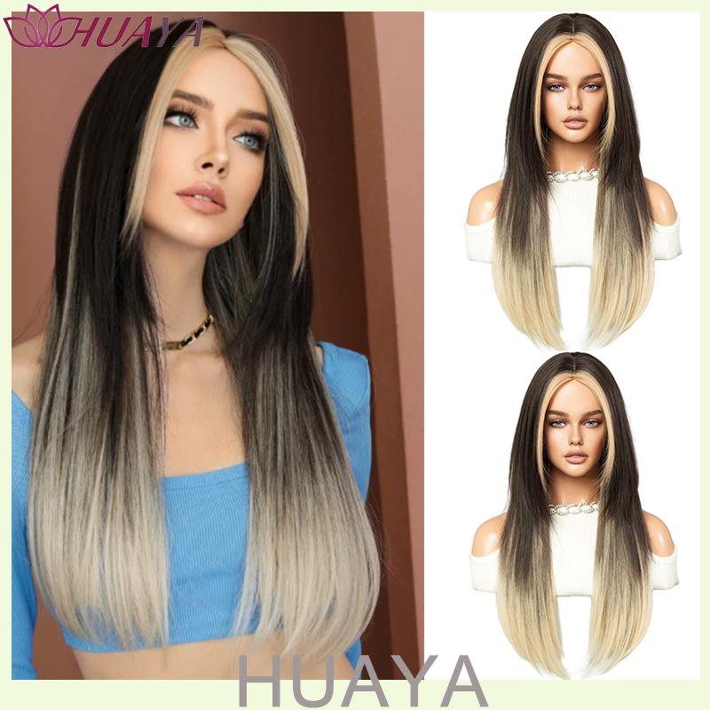 Halloween Cosplay Mint Green Long Wig Heat Resistant Synthetic Fiber Natural Straight Layered Hair Wigs For Girls