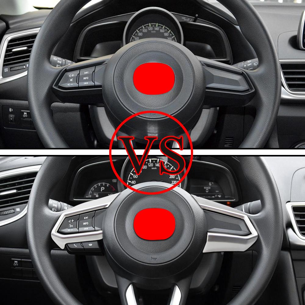 Car Steering Wheel Trim for Mazda 2 Demio Mazda 3 CX3 CX5 CX-3 CX-5 CX-8 2015-2018 Decoration Cover Sticker Interior Accessories